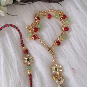 Stylish Kundan pair with bracelet lumba