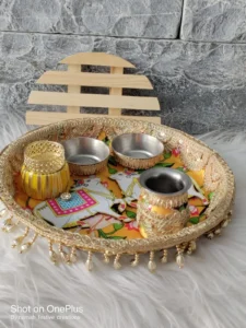 Handcrafted Heritage: Pichwai Art Puja Thali