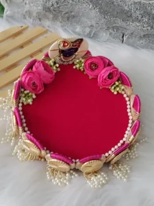 Royal Pink Shrinathji Ritual Tray