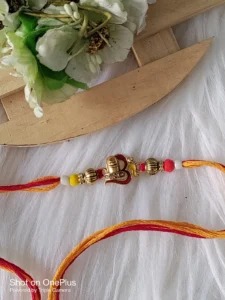 Sacred Om Shivling Bhai Rakhi | Vibrant Traditional Rakhi for Brother